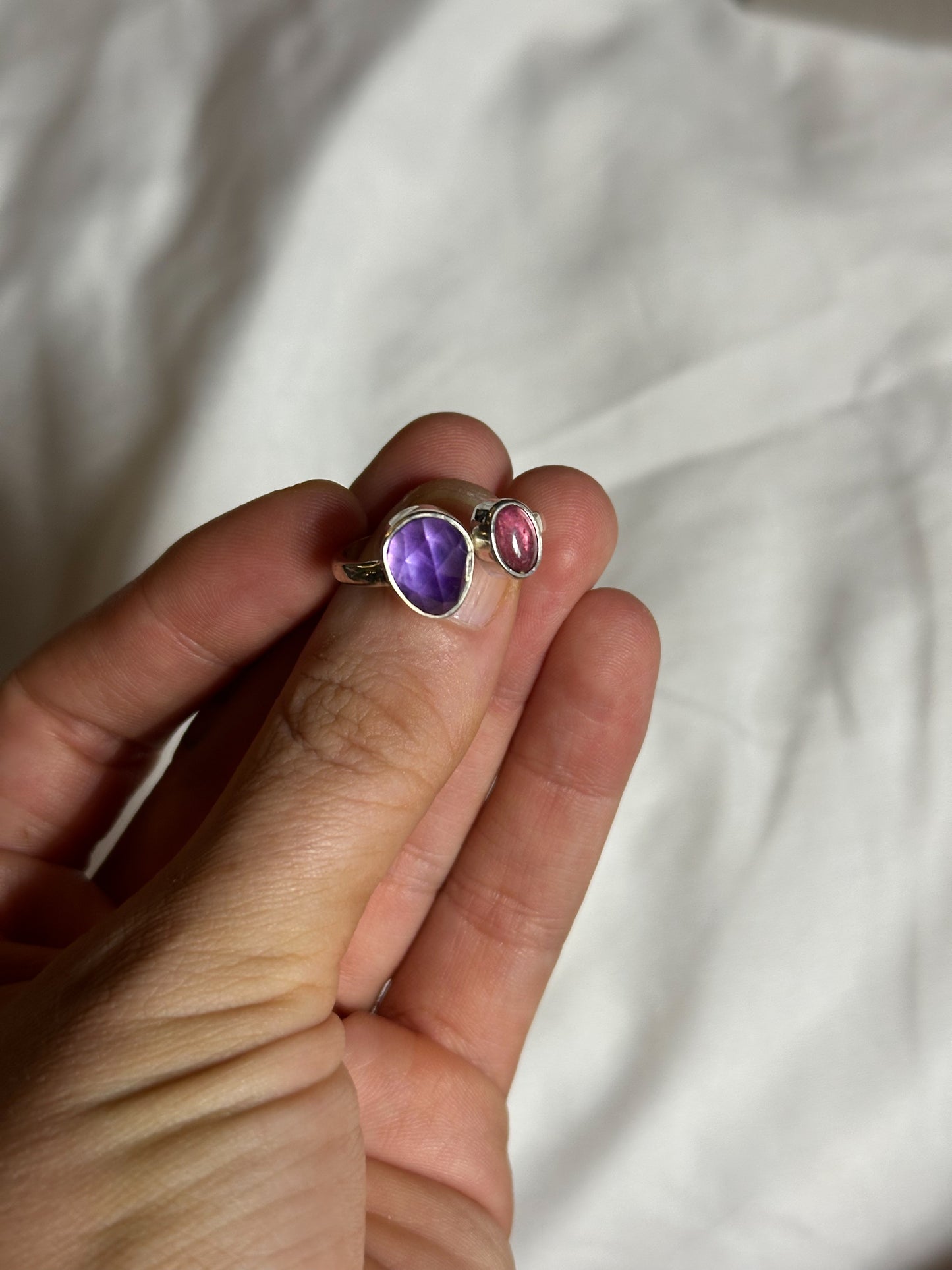 Amethyst, Pink Tourmaline | Size 7 - 8