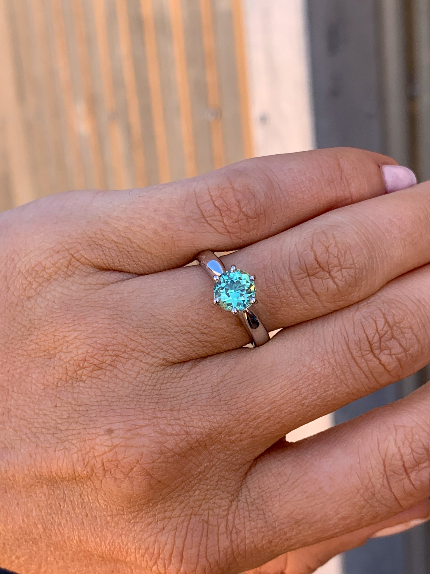 18k white gold Tourmaline - size 7