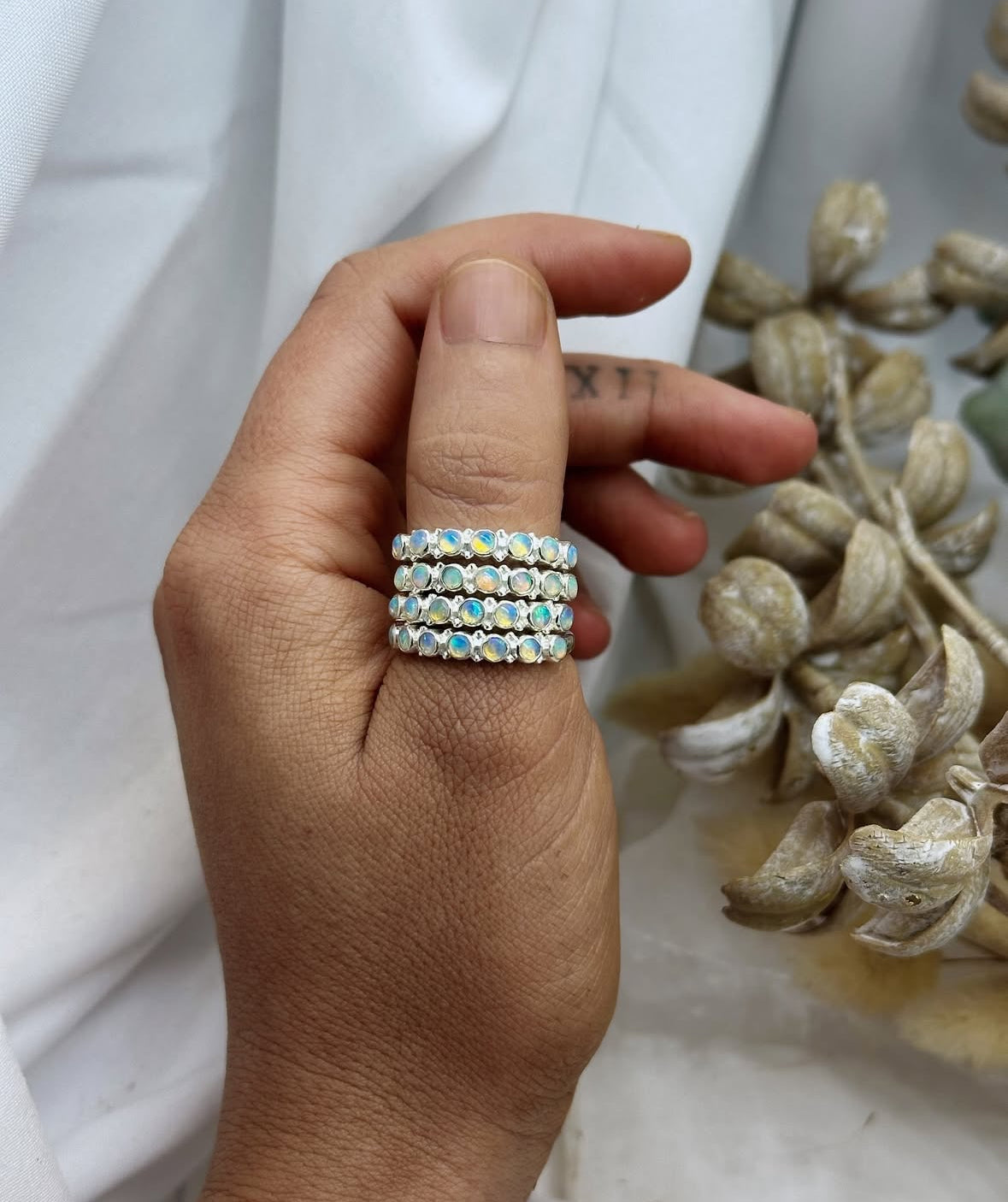 Opal Band Ring