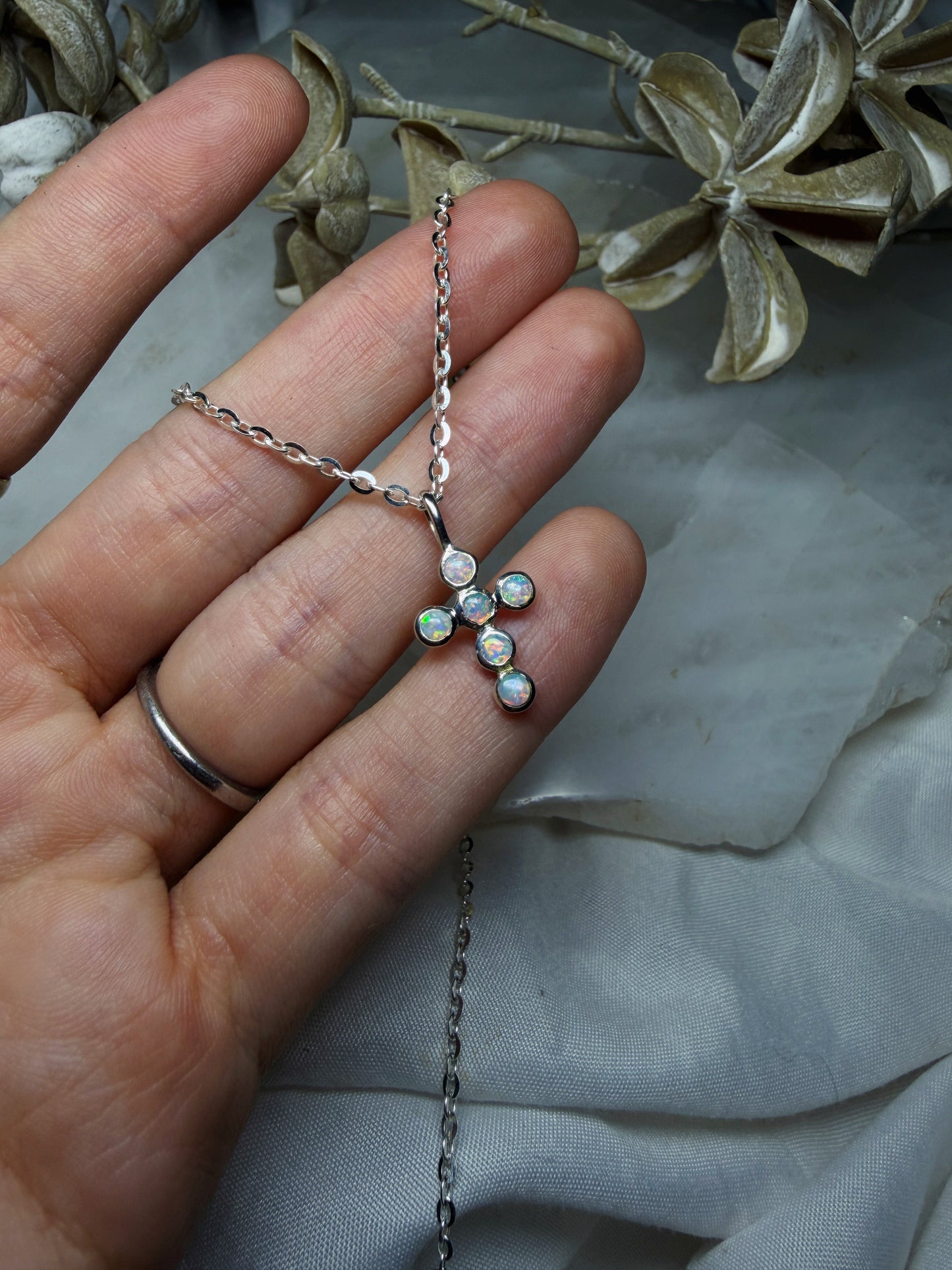 Opal Cross Pendant #2
