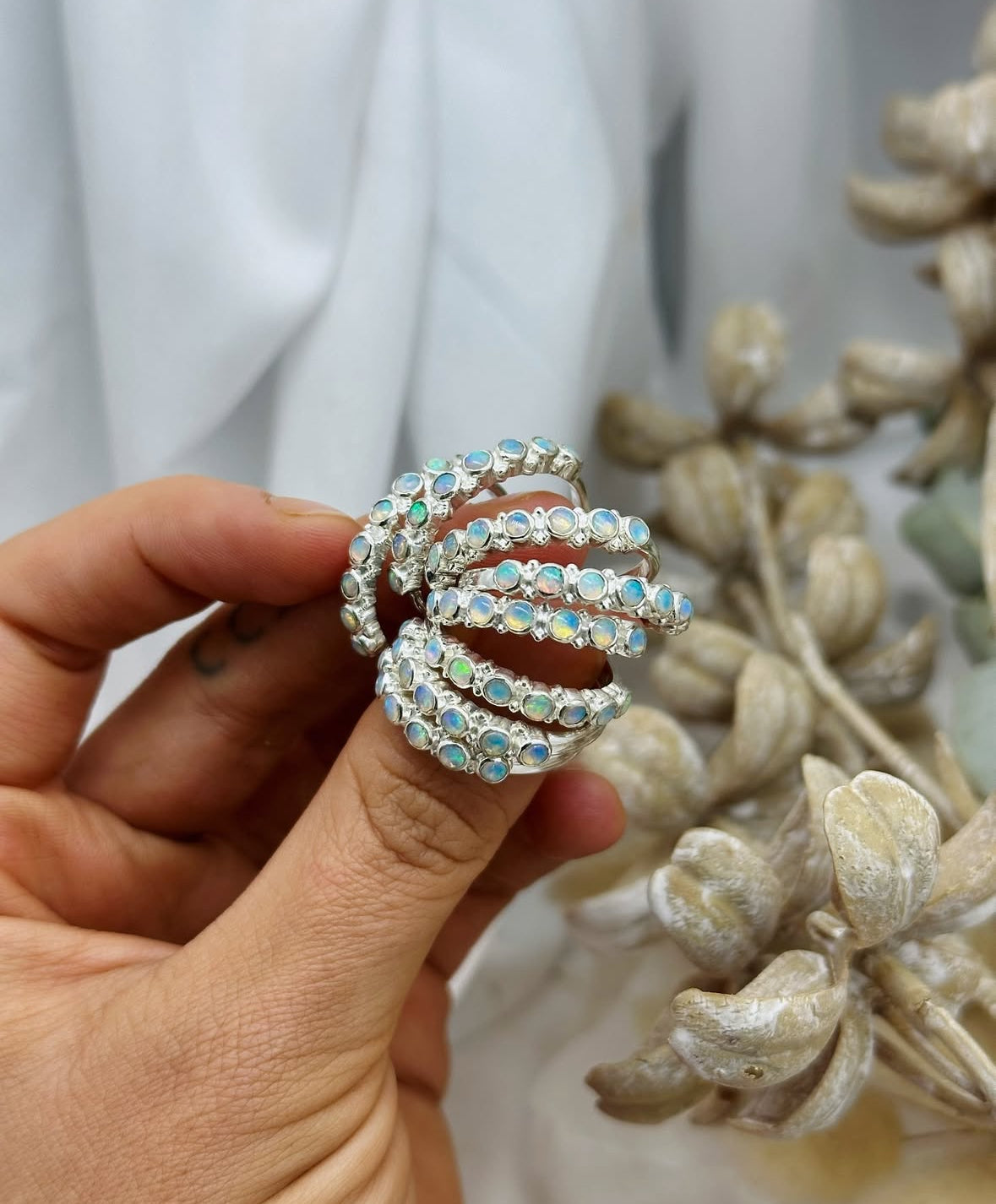 Opal Band Ring