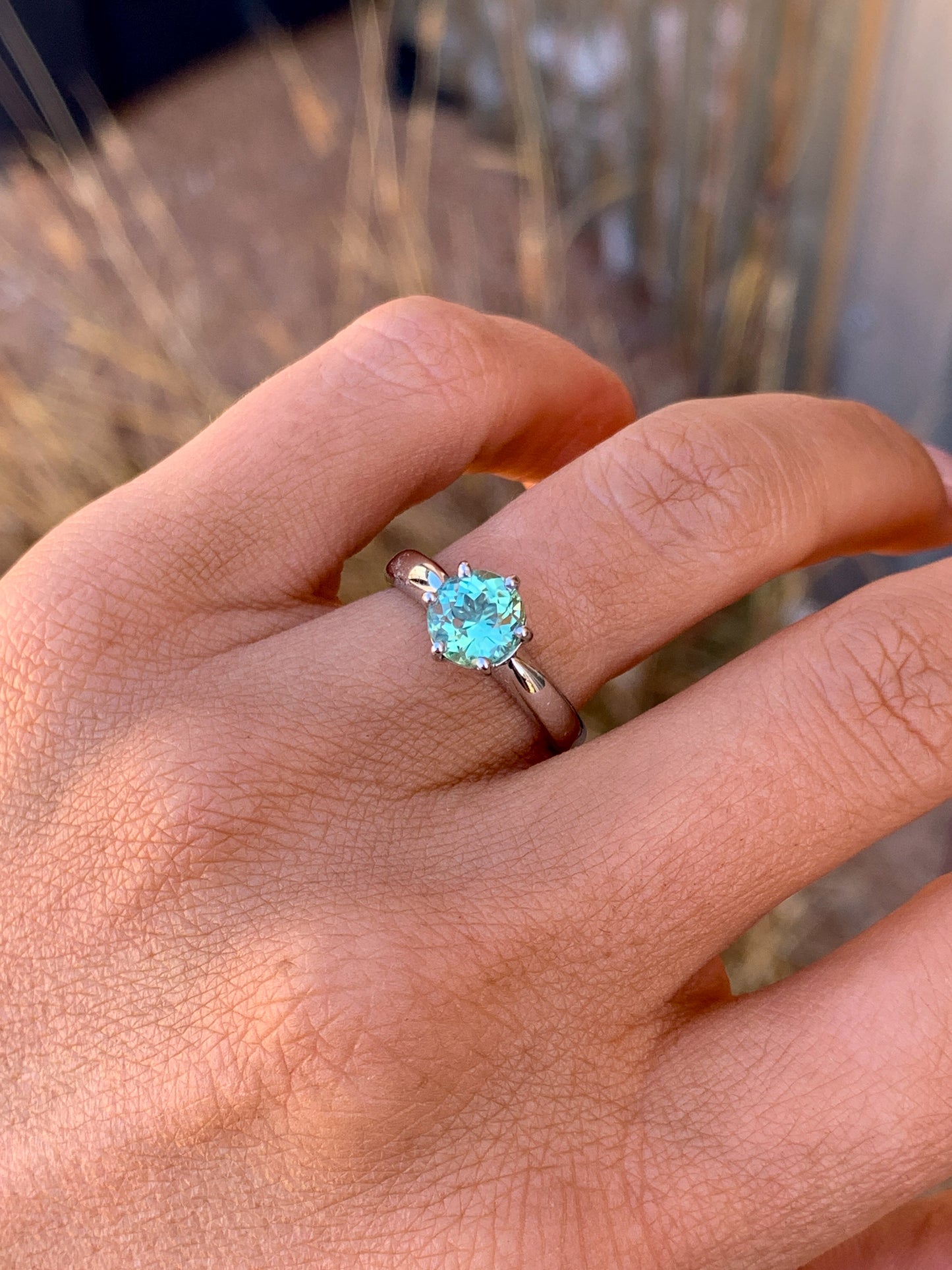 18k white gold Tourmaline - size 7