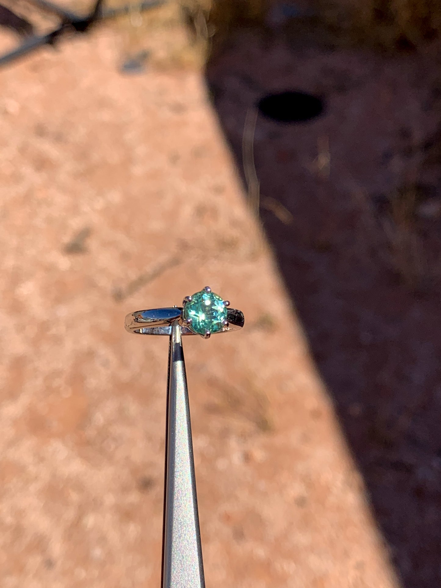 18k white gold Tourmaline - size 7