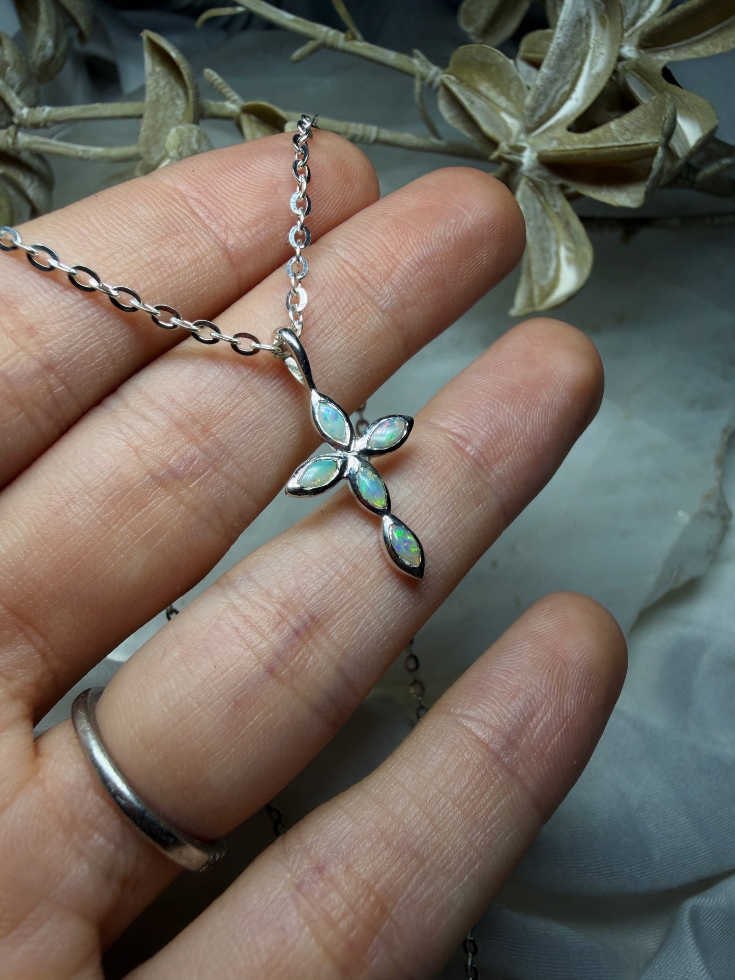 Opal Cross Pendant #6