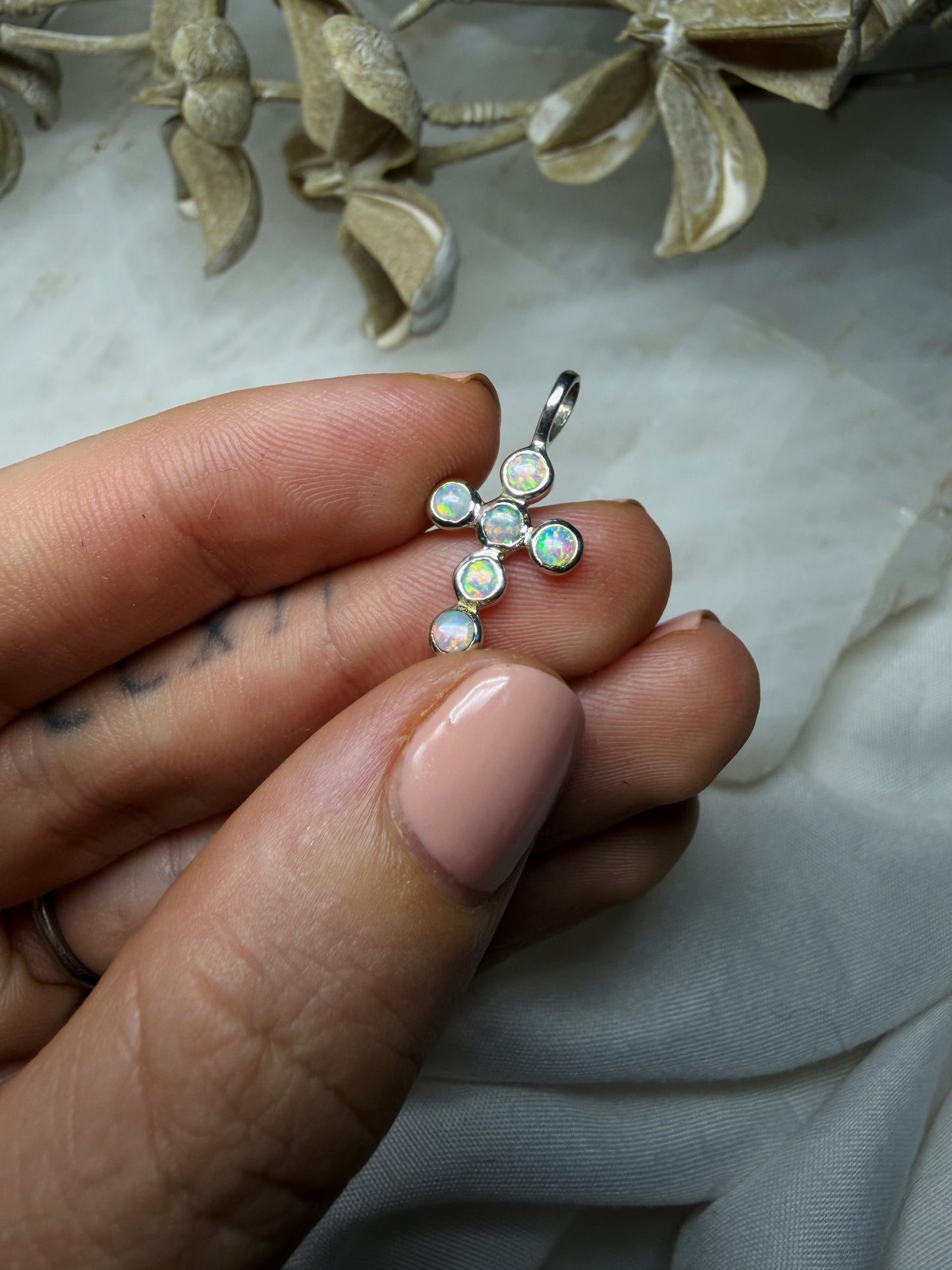 Opal Cross Pendant #2