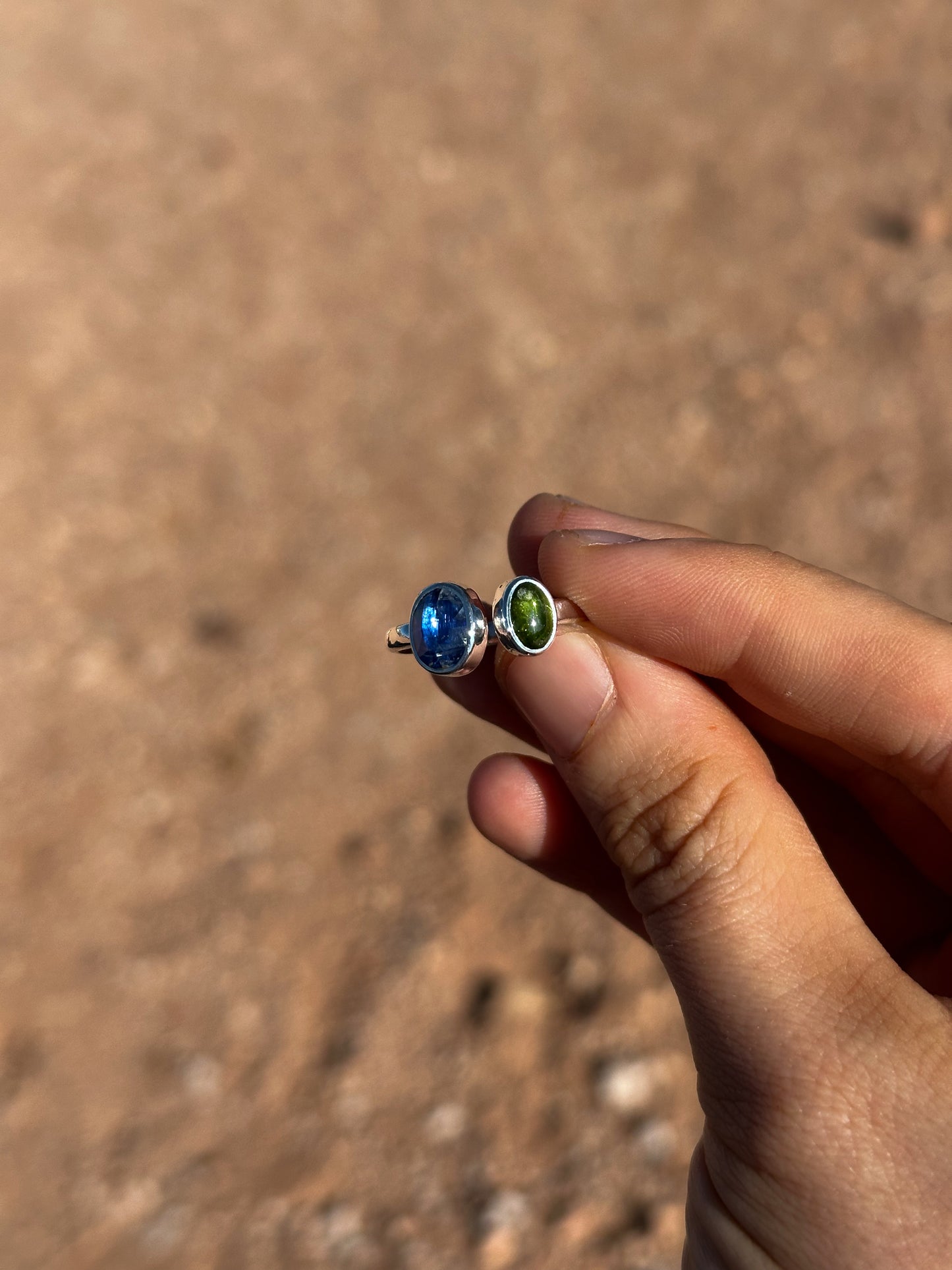 Blue Kyanite, Green Tourmaline | Size 7 - 8