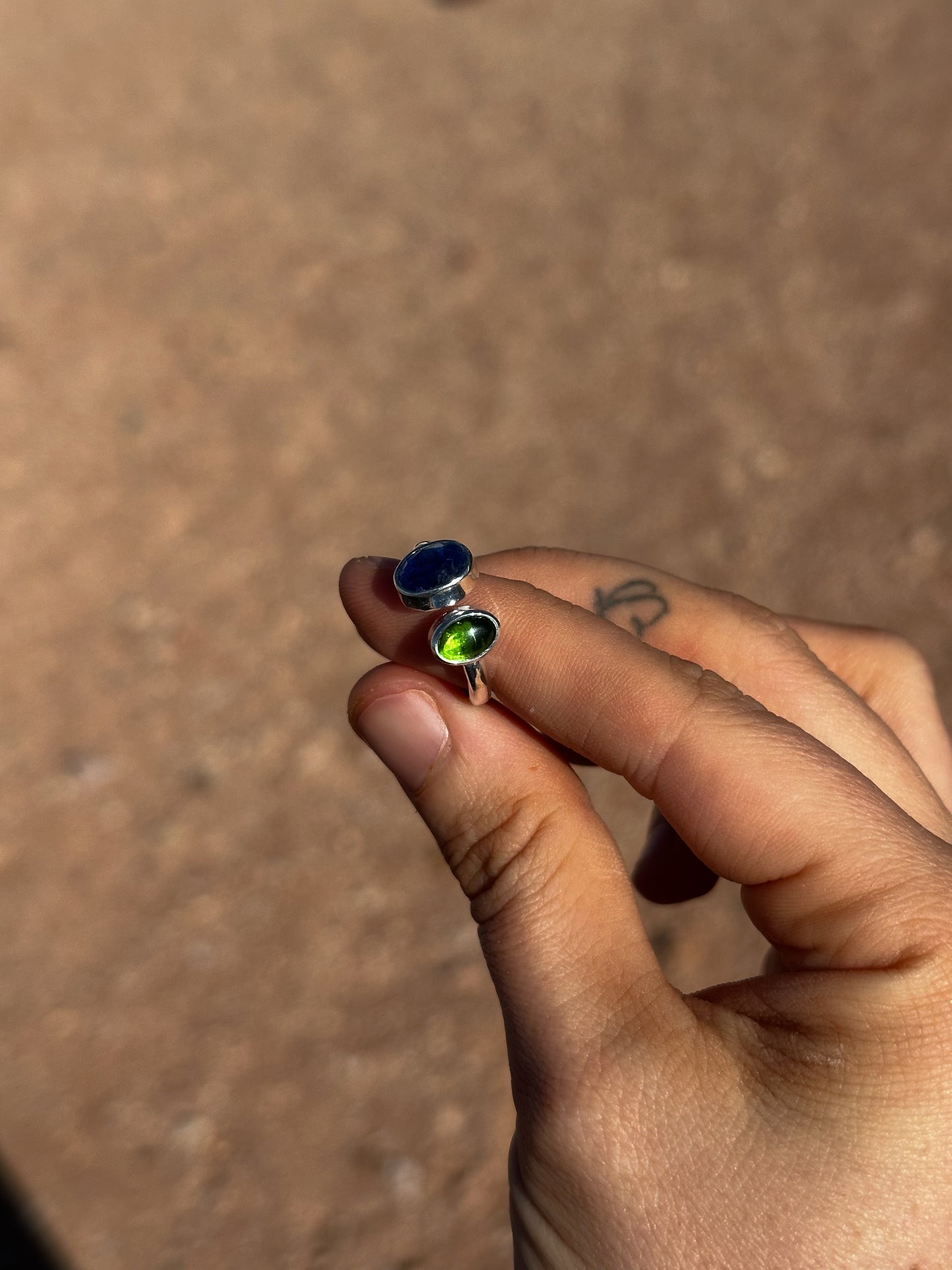 Blue Kyanite, Green Tourmaline | Size 6 - 7