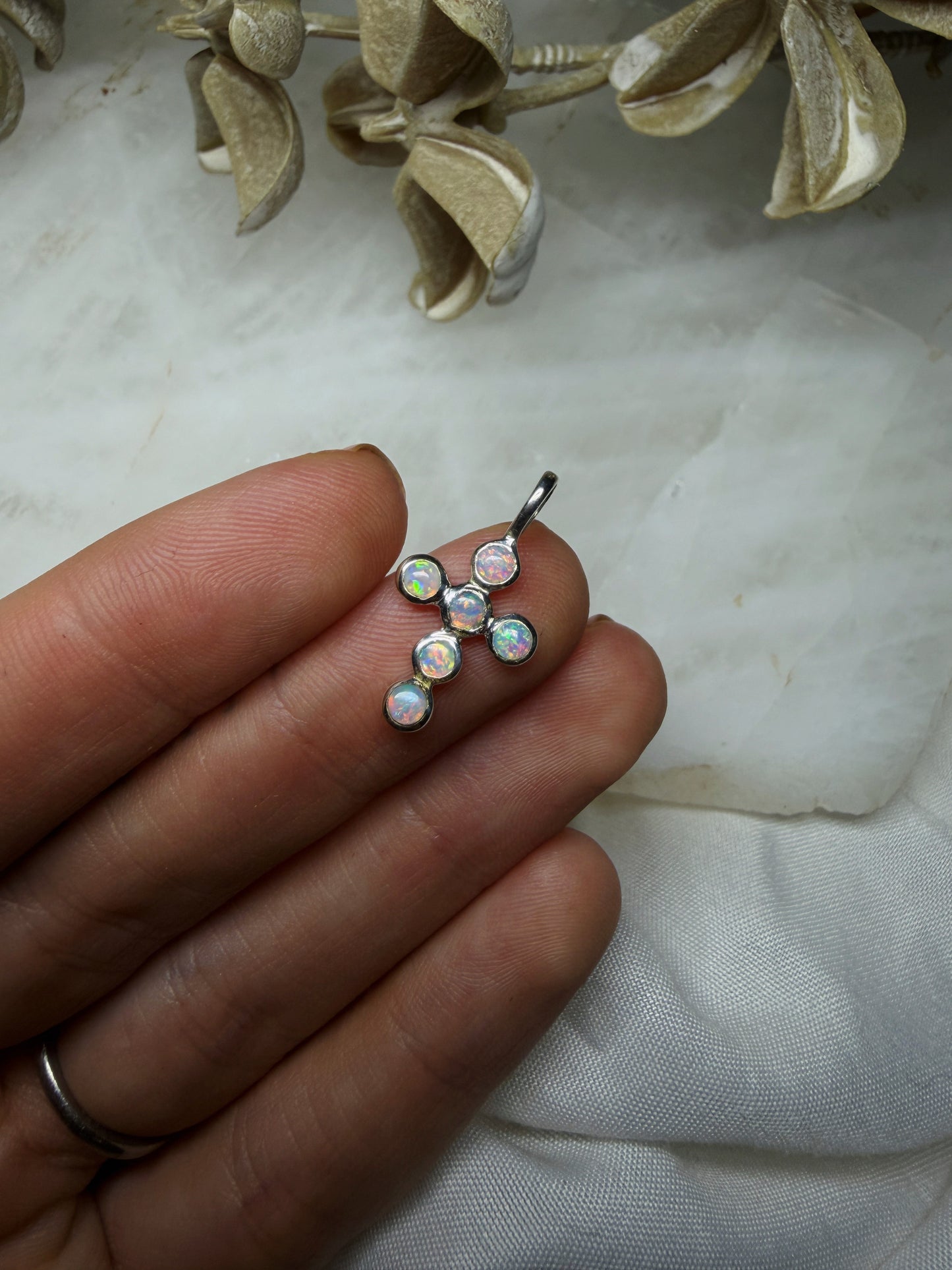 Opal Cross Pendant #2