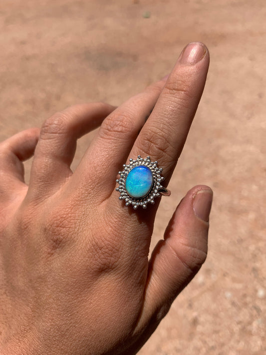 Santorini Blue Crystal Opal - size 10