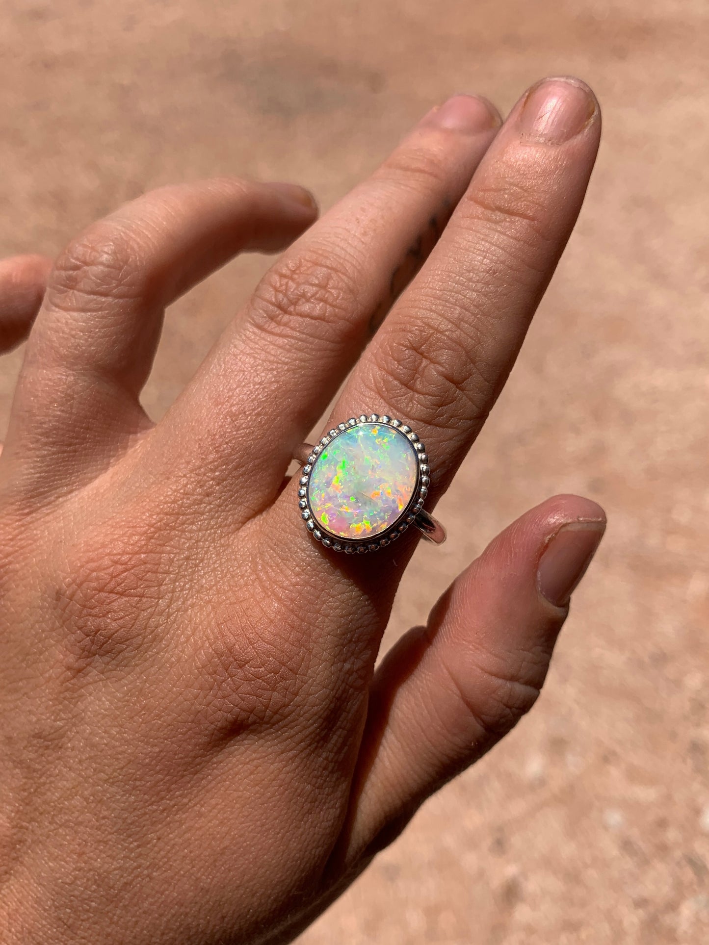 Rainbow Pastel Crystal Opal - size 11