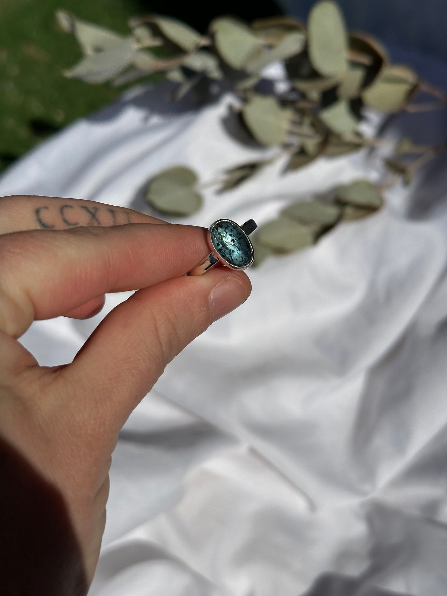 Teal Moss Kyanite - size 9 | #3