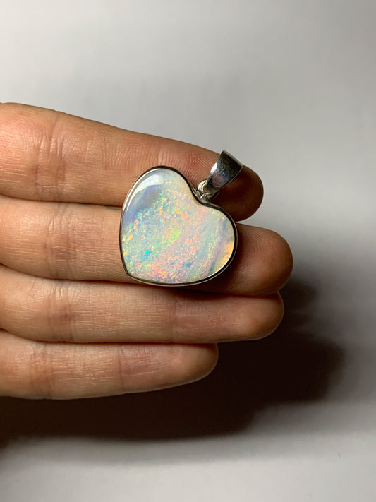 Opal heart pendant #2