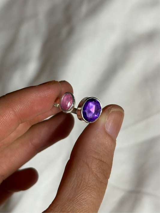 Amethyst, Pink Tourmaline | Size 6 - 7
