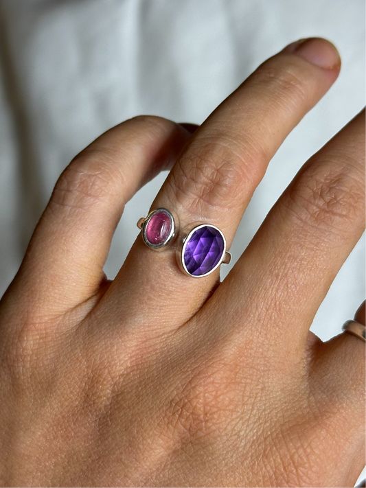 Amethyst, Pink Tourmaline | Size 5 - 6