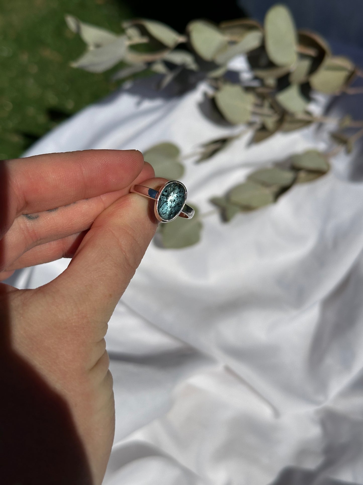 Teal Moss Kyanite - size 9 | #3