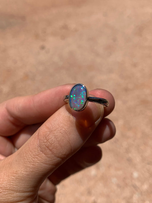 Speckled Crystal Black Opal - size 7