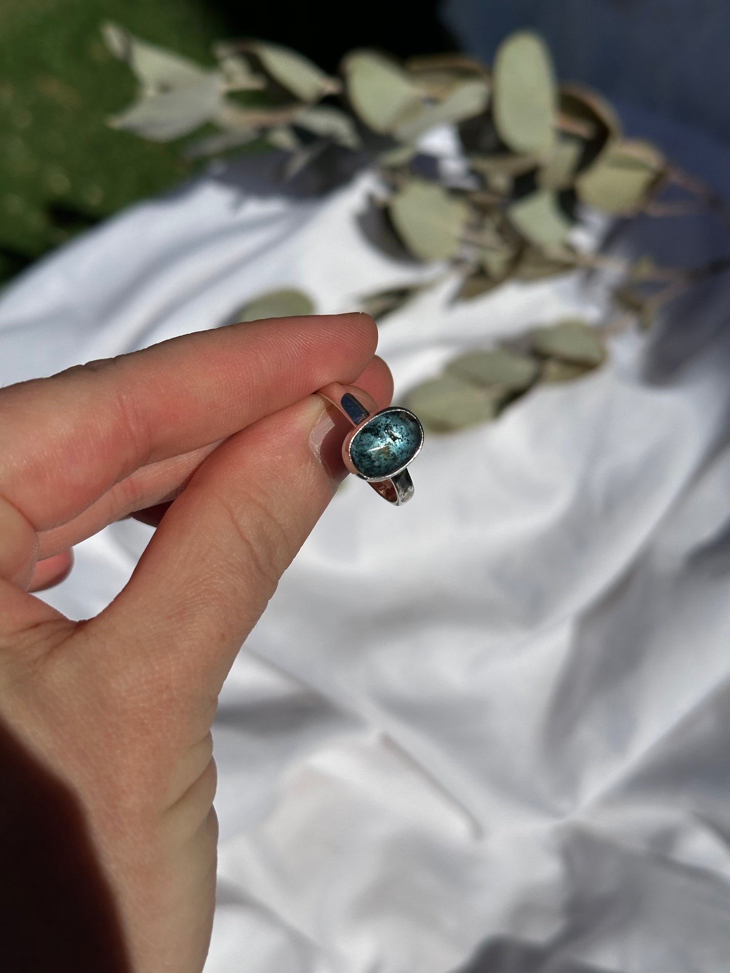 Teal Moss Kyanite - size 9 | #4