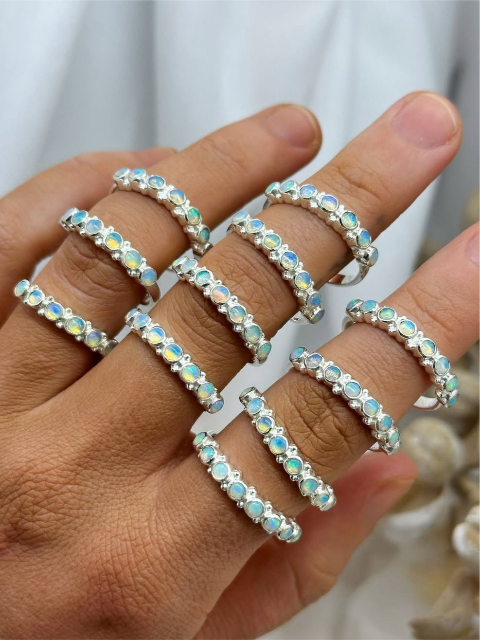 Opal Band Ring