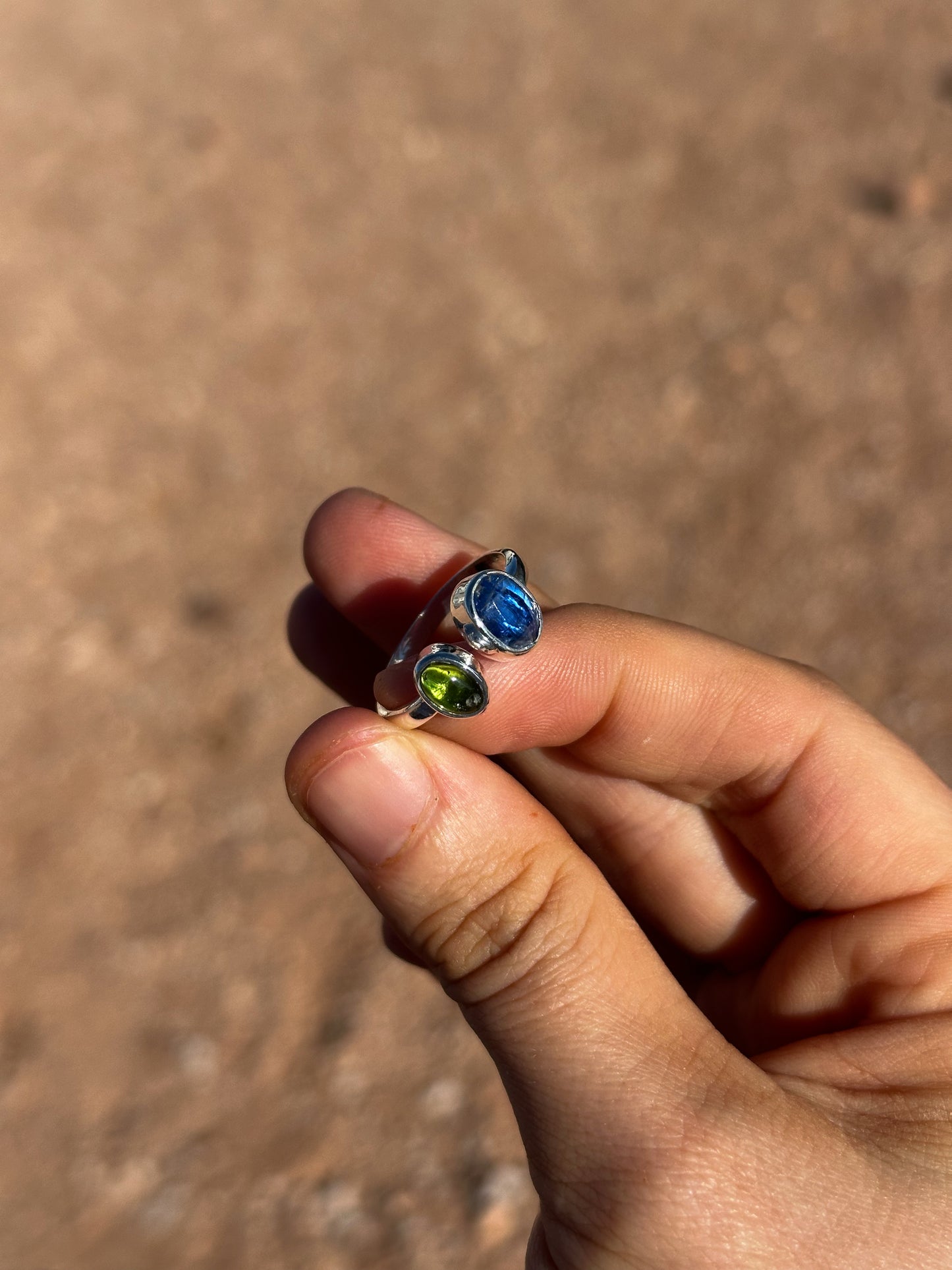 Blue Kyanite, Green Tourmaline | Size 7 - 8