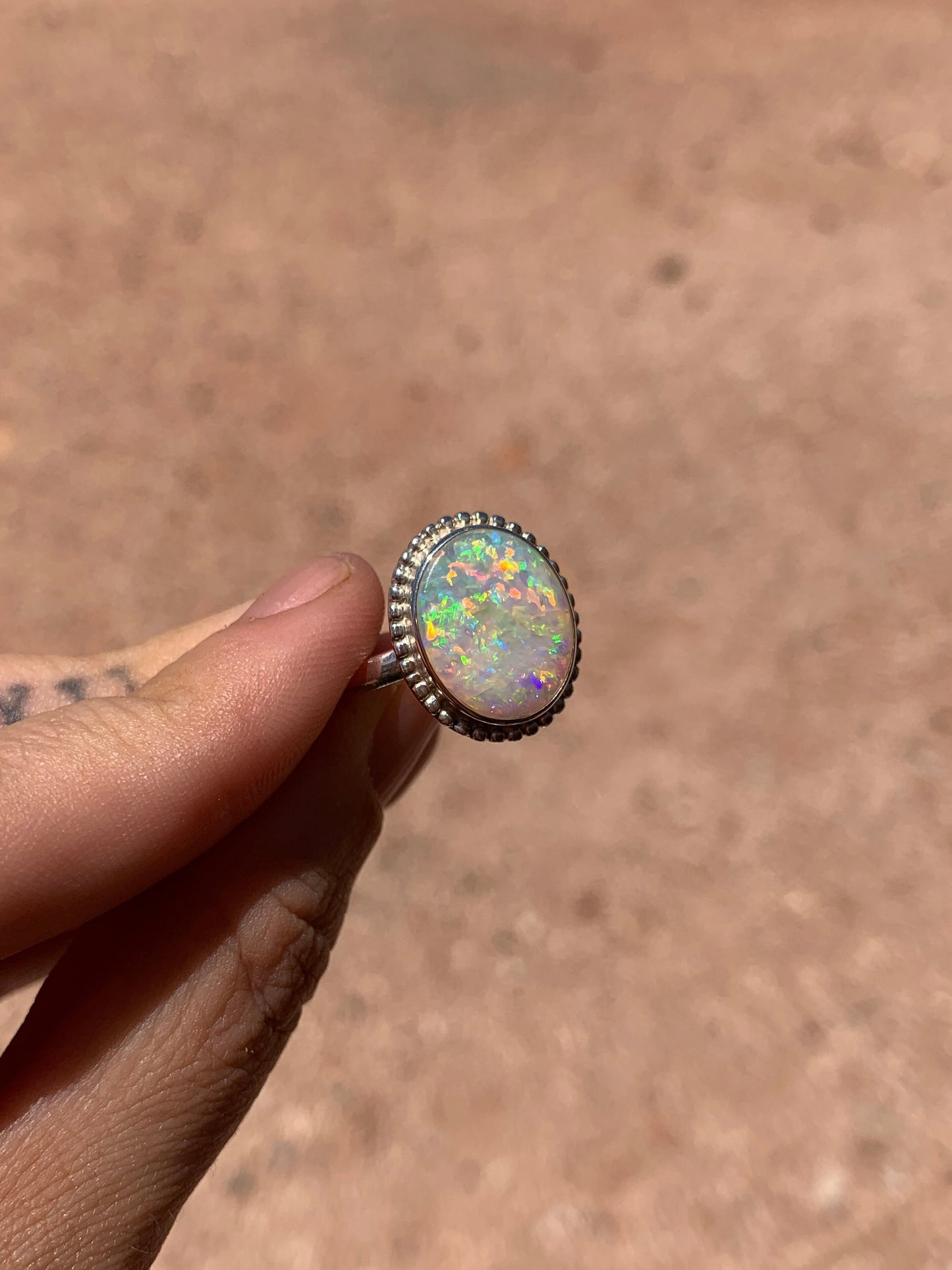 Rainbow Pastel Crystal Opal - size 11