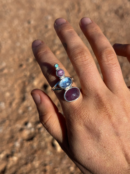 Opal, Pink Sapphire, Tanzanite, Purple Ruby | Size 9