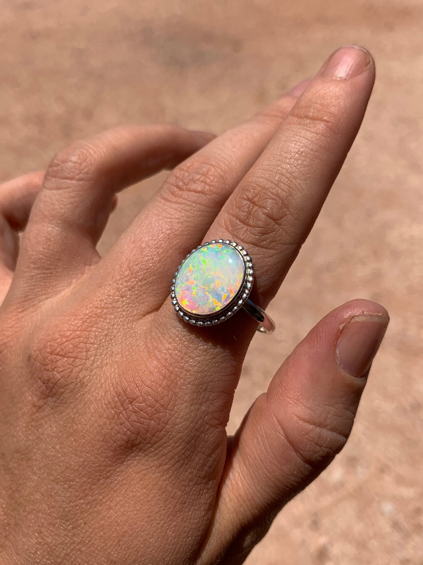 Rainbow Pastel Crystal Opal - size 11