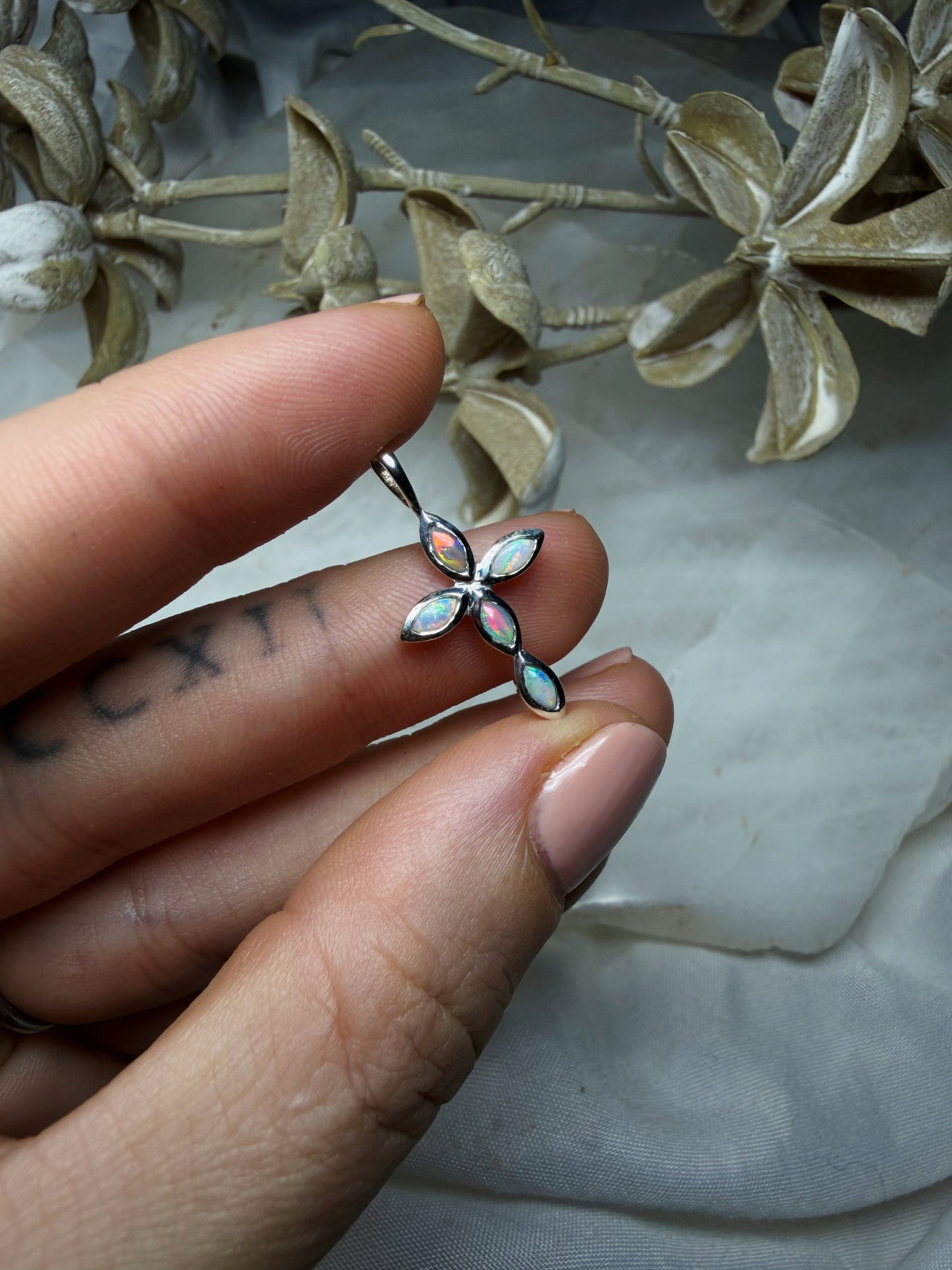 Opal Cross Pendant #2
