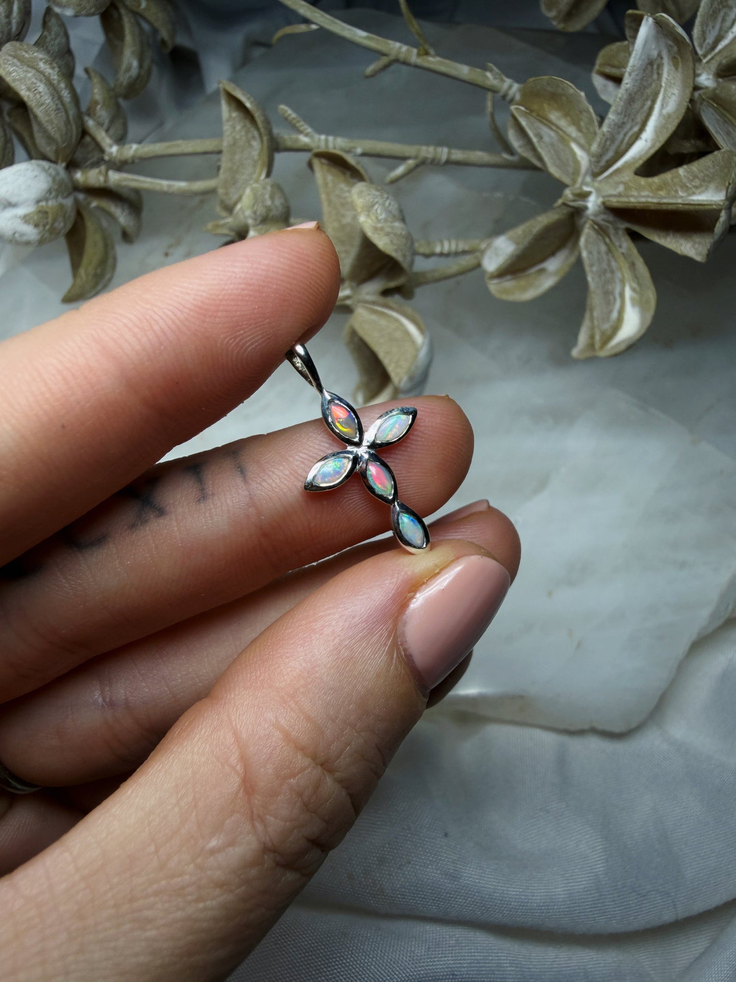 Opal Cross Pendant #2