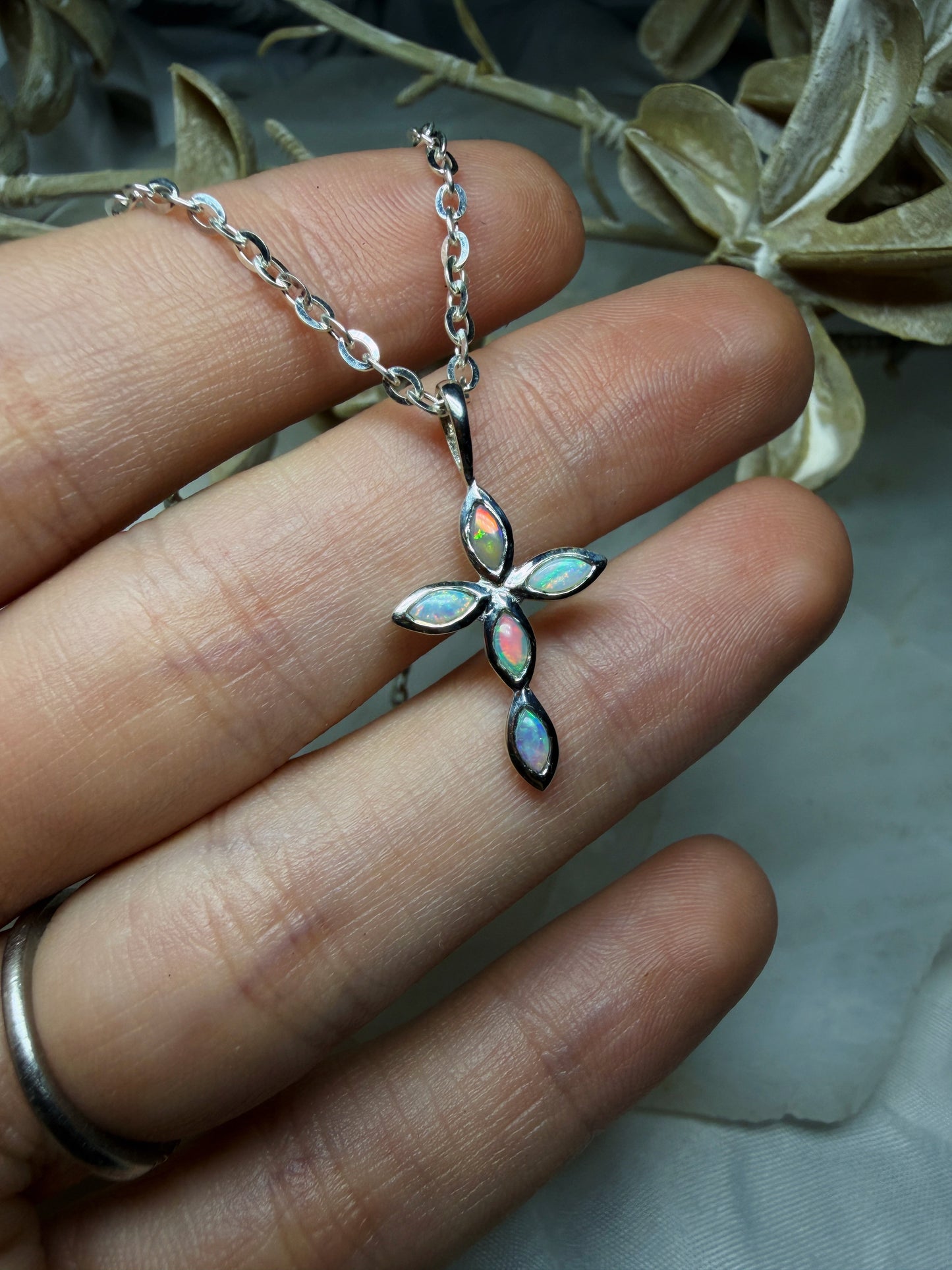 Opal Cross Pendant #2