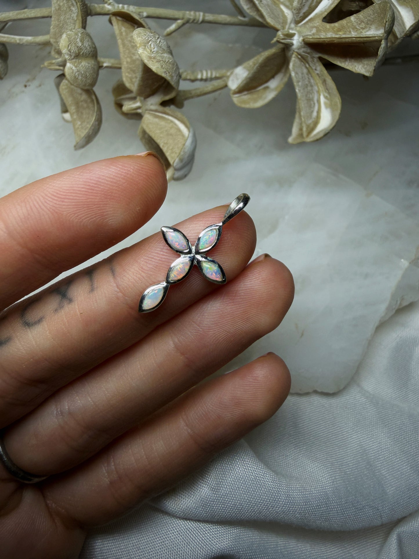 Opal Cross Pendant #4