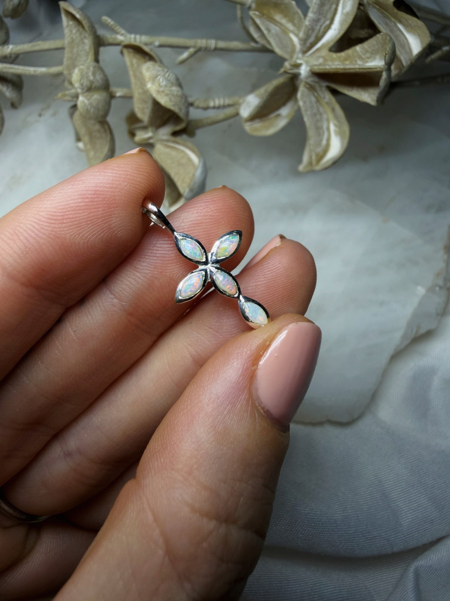 Opal Cross Pendant #4