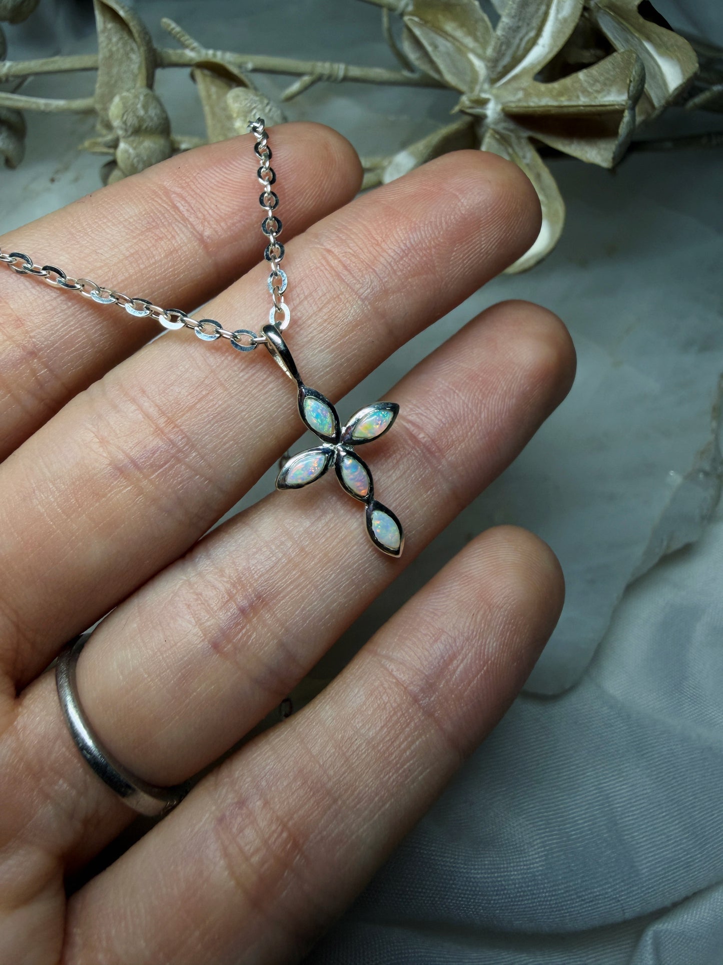Opal Cross Pendant #4