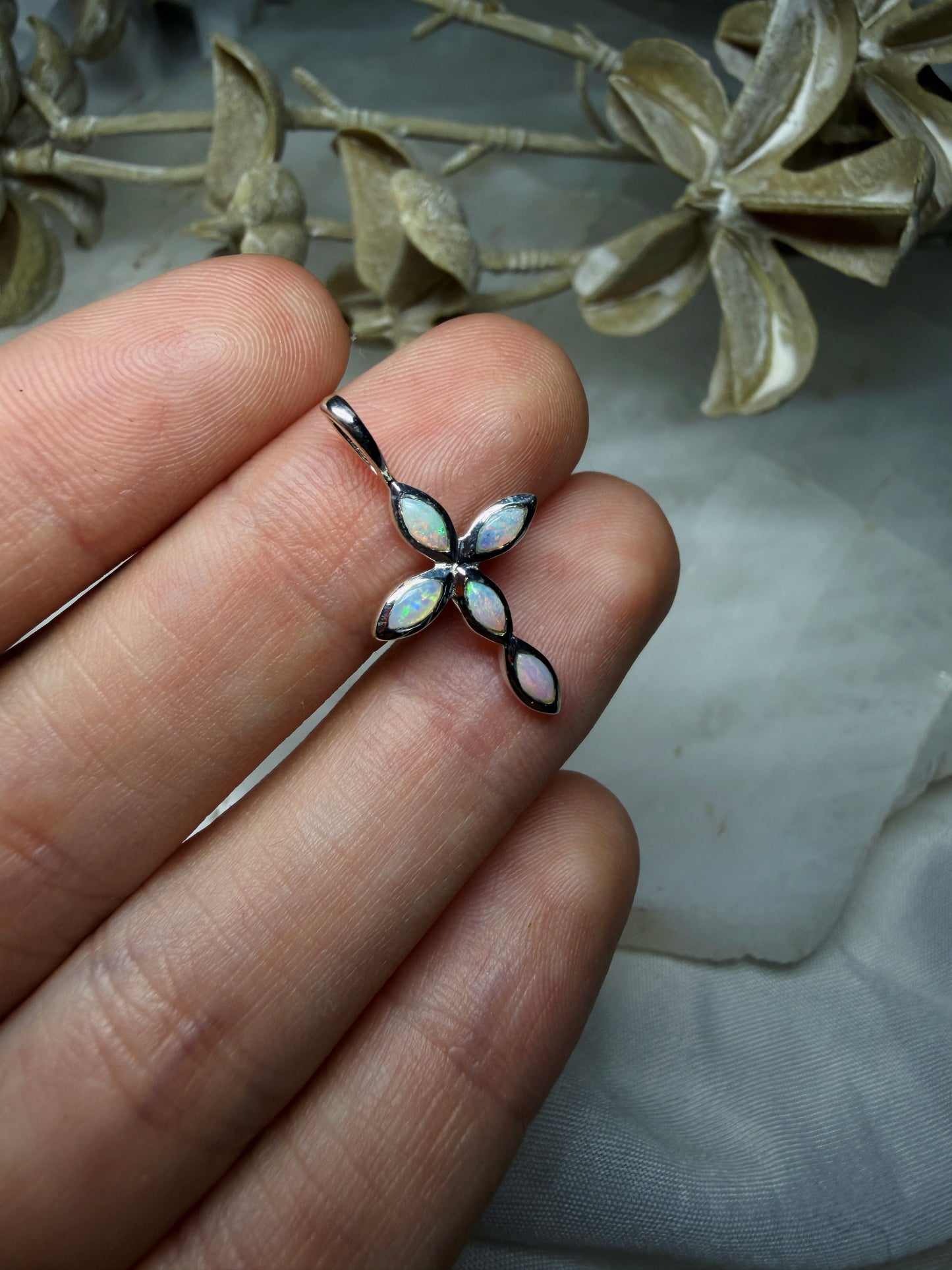 Opal Cross Pendant #5