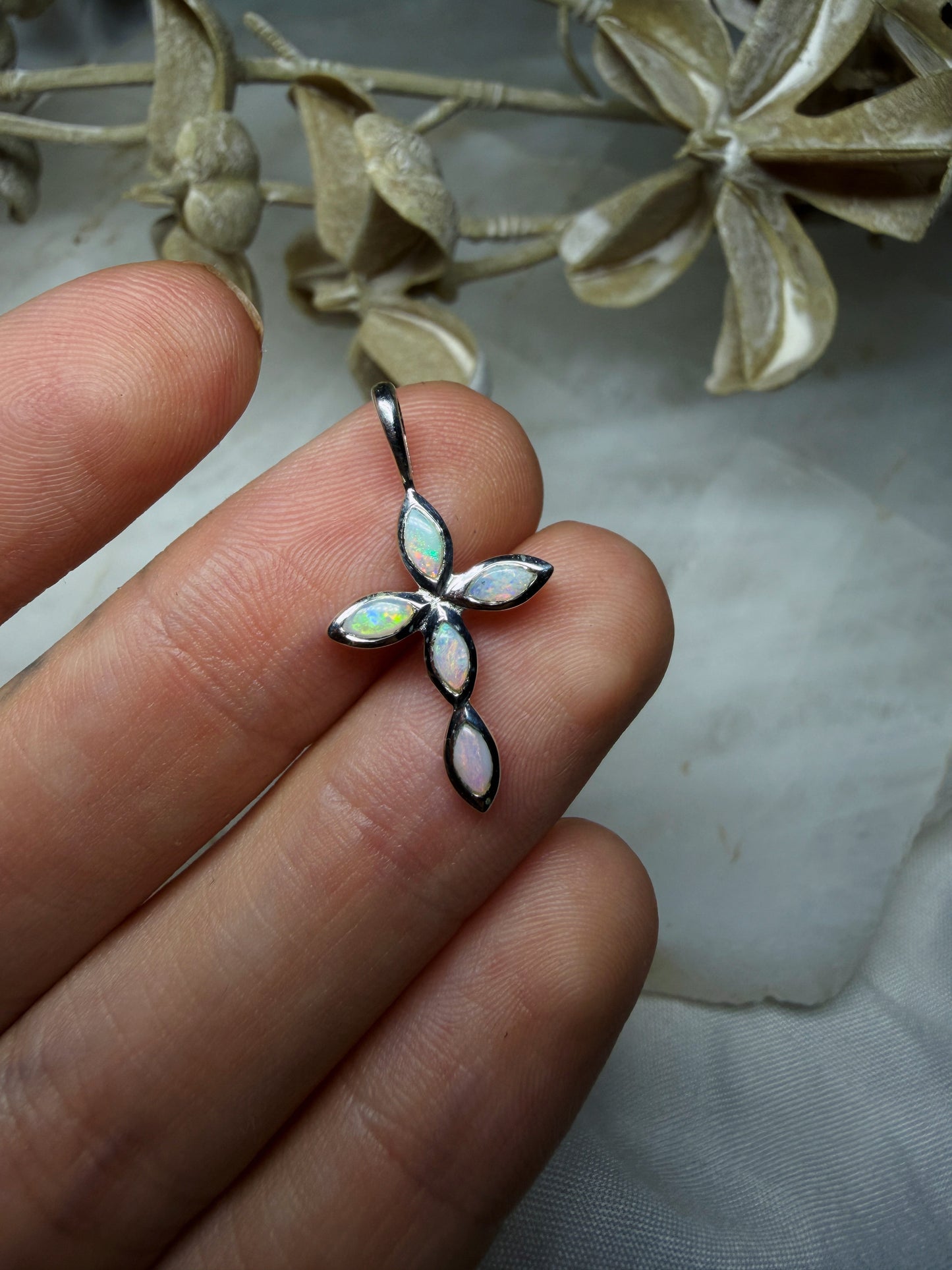 Opal Cross Pendant #5