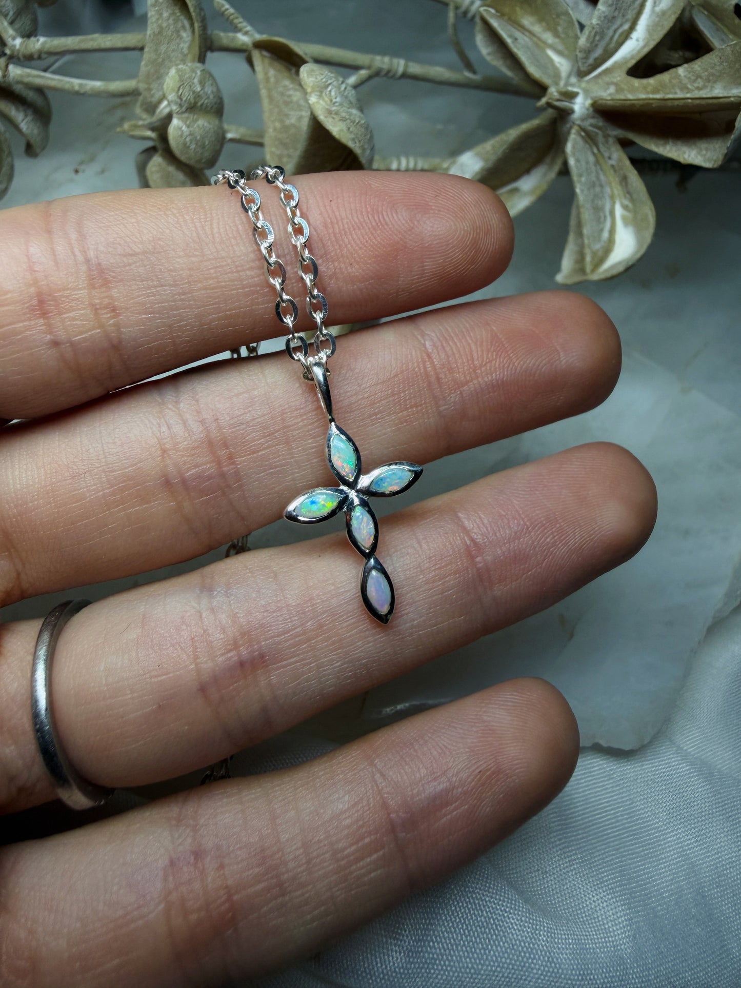 Opal Cross Pendant #5
