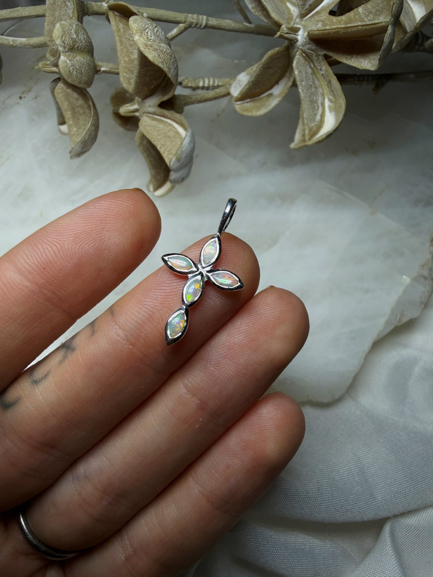 Opal Cross Pendant #6