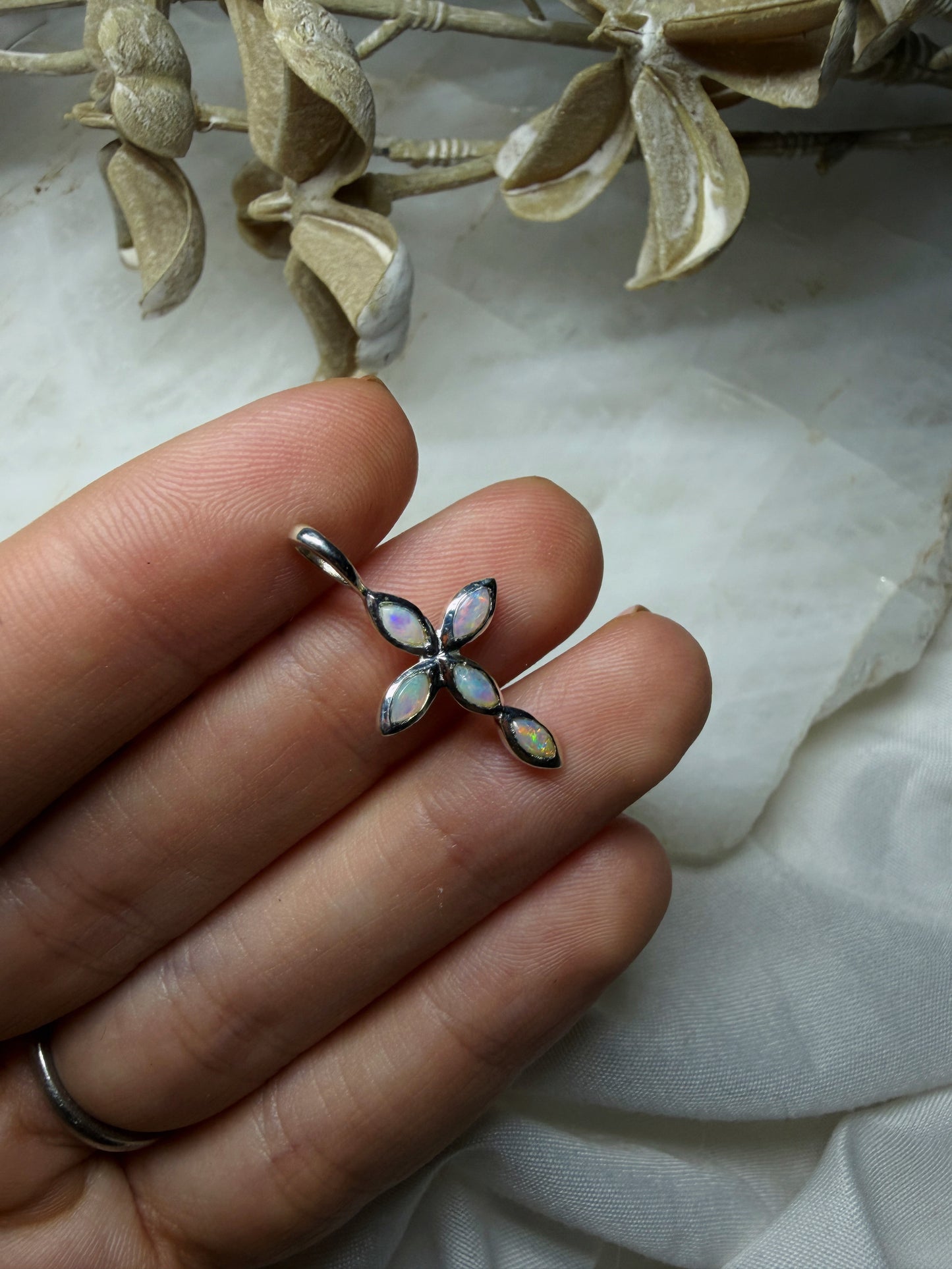 Opal Cross Pendant #6