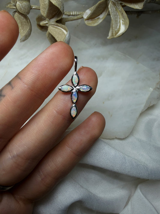 Opal Cross Pendant #7
