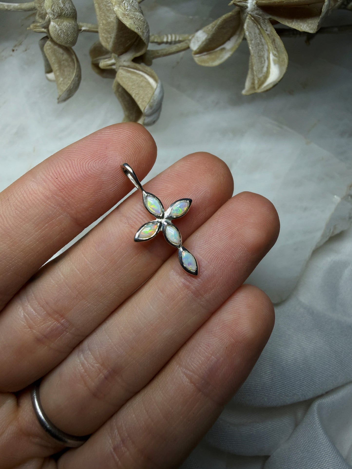 Opal Cross Pendant #8