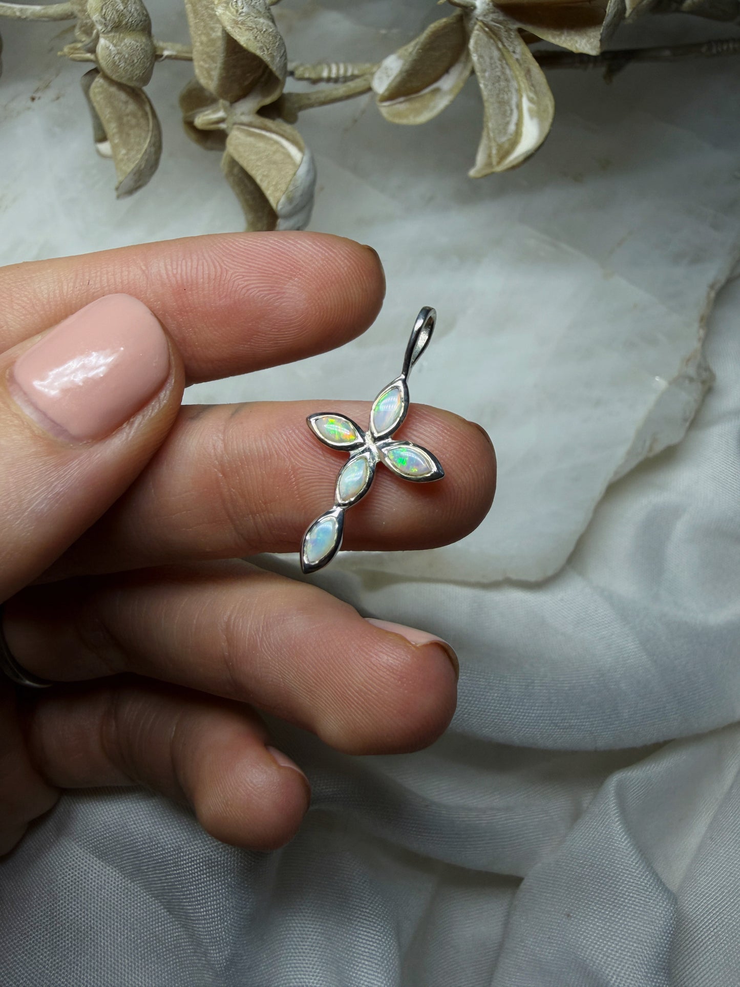 Opal Cross Pendant #8