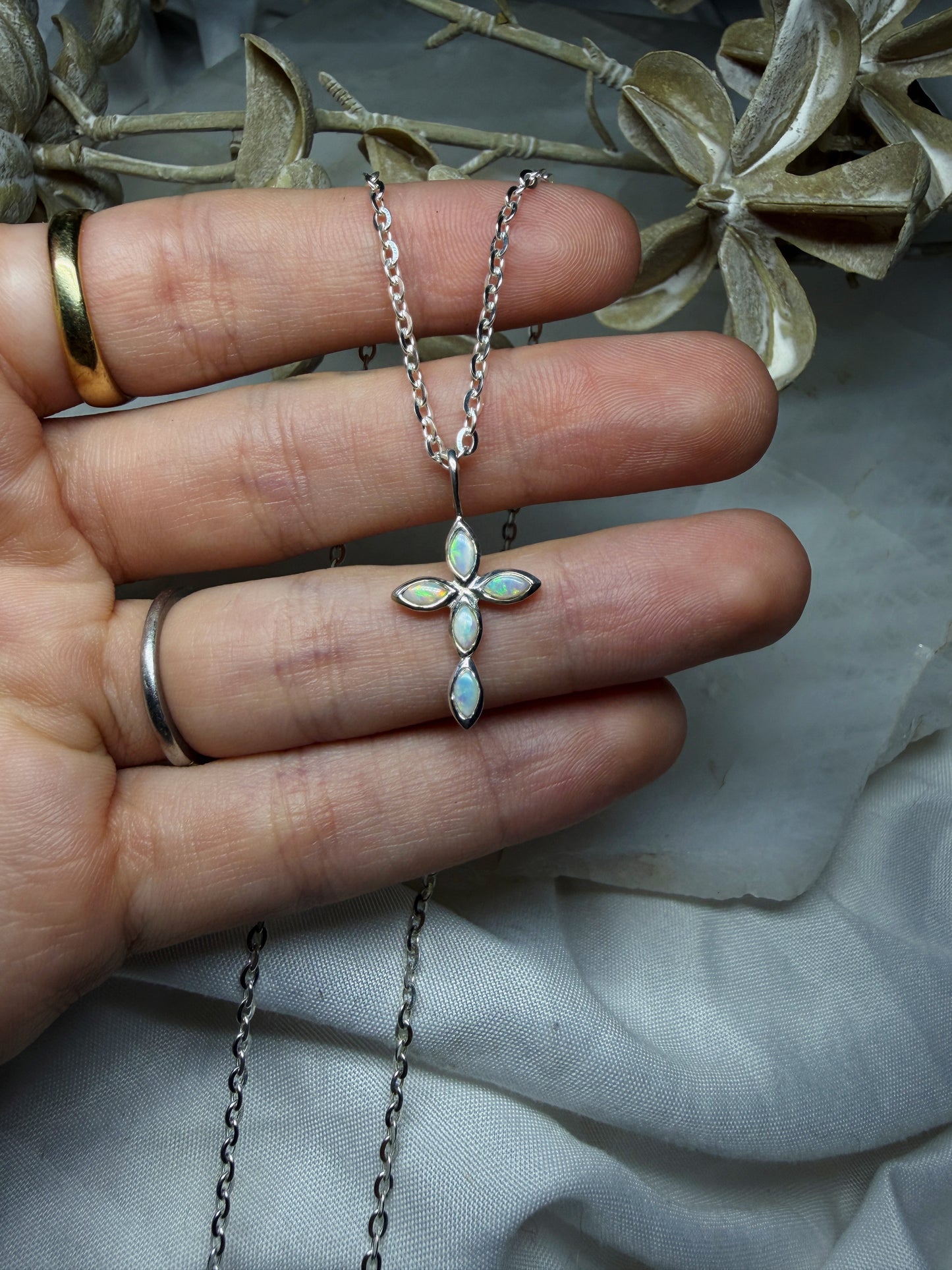 Opal Cross Pendant #8