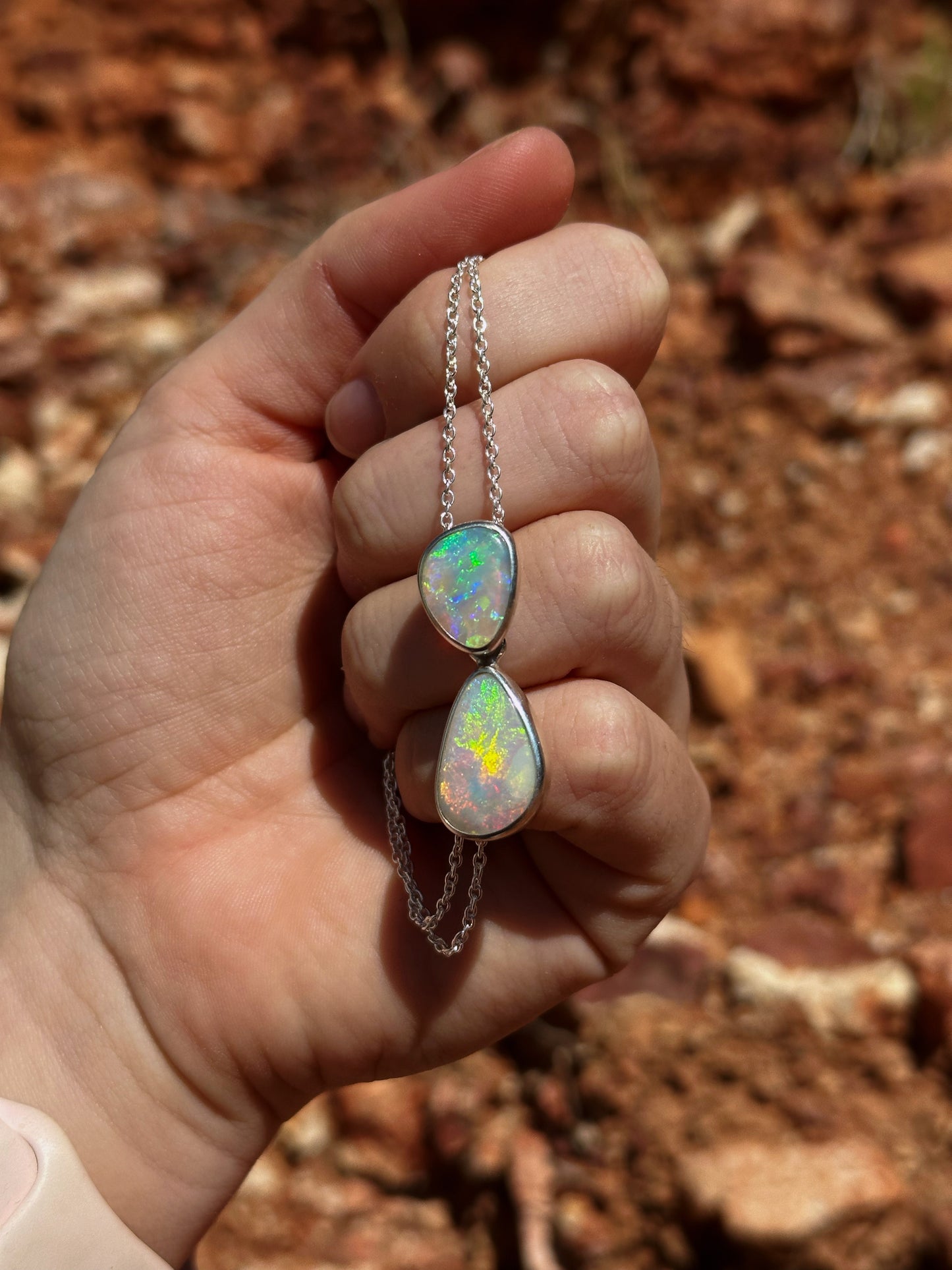 Double Opal Necklace