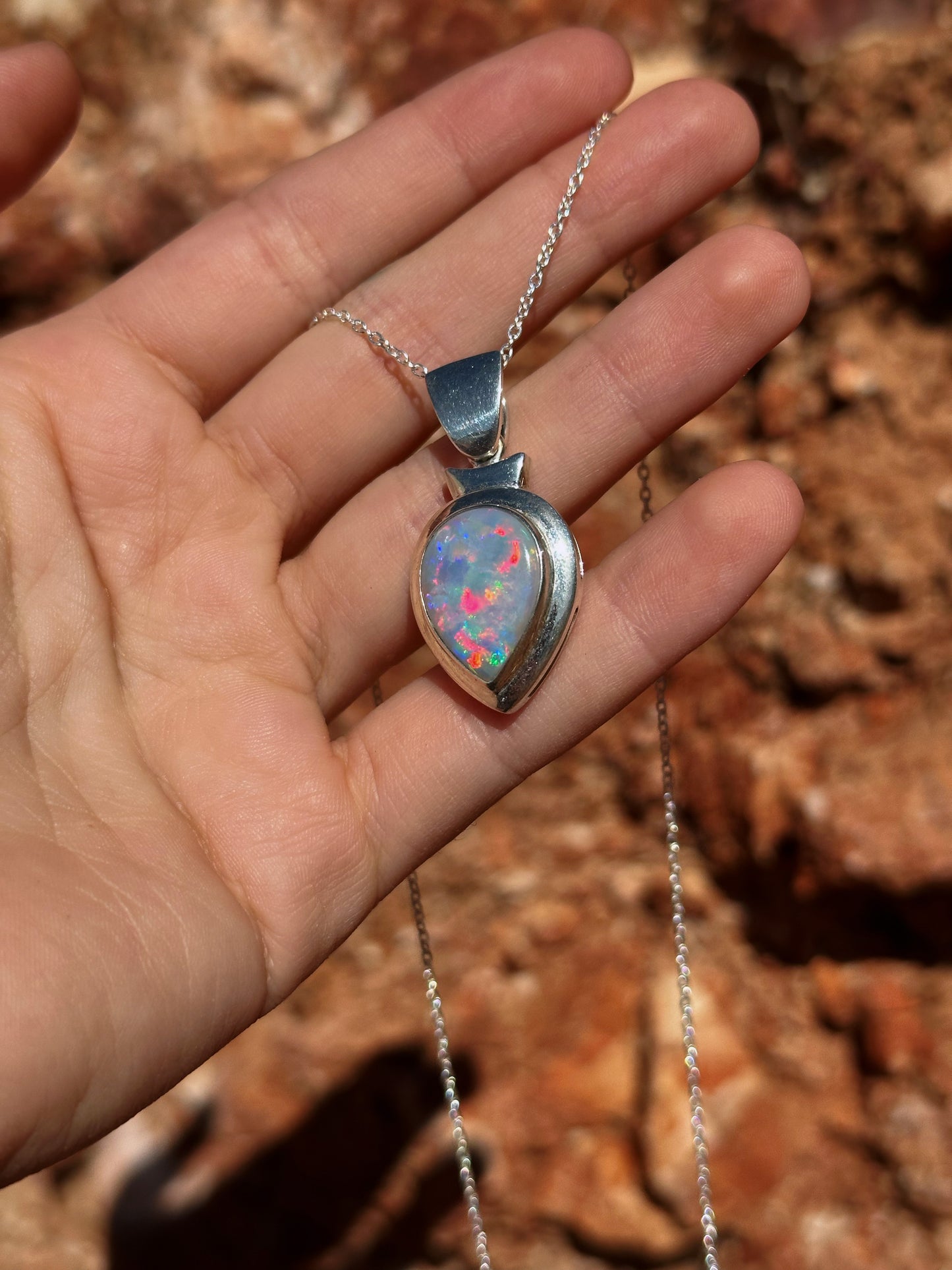 Tear Drop Opal Necklace